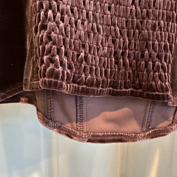 AST The Label Brown Velvet Smocked Corset Top Size L - Picture 4 of 4